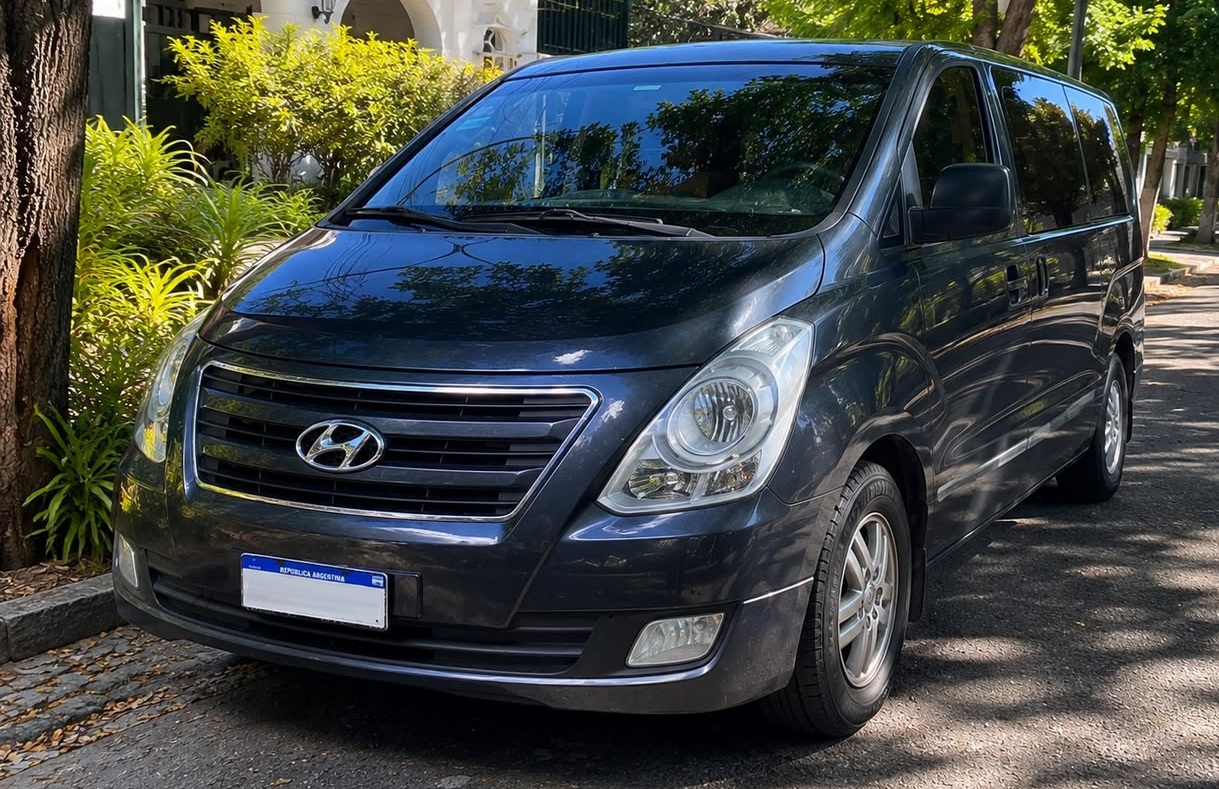 Hyundai H1 executiva em rua arborizada